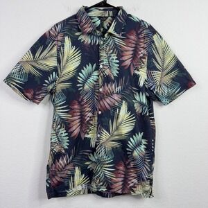 Good Man‎ Brand Shirt Mens XL Tropical Hawaiian Palm Leaf Print Vacation Beach